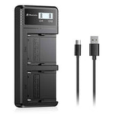 Sony F970 Replacement Batteries Dual USB Charger for Sony